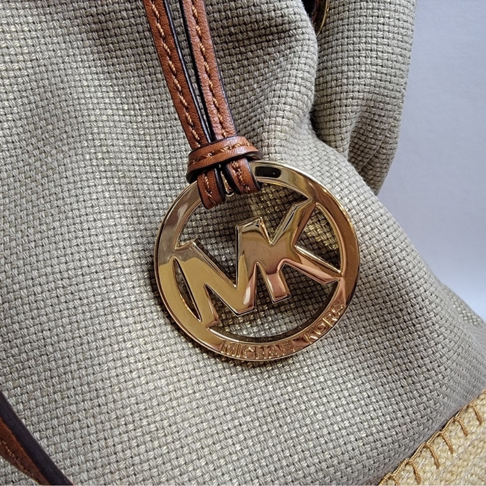 Michael Kors Raffia Bucket Crossbody Bag - Picture 3 of 10